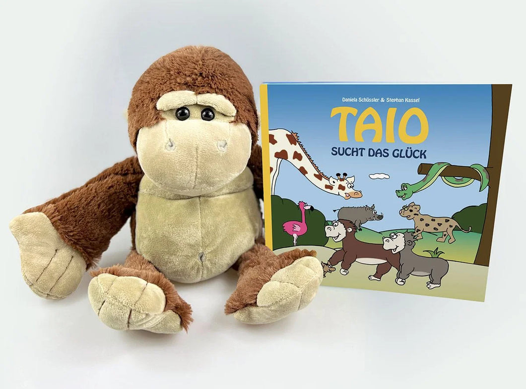 Taio sucht das Glück + Kuscheltier Gorilla Taio