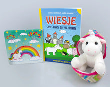 Lade das Bild in den Galerie-Viewer, Märchen-Komplettpaket: Wiesje und das Ei(n)-Horn + Wiesje und das Zauber-Schweinchen - 2 Bücher plus 2 Stofftiere
